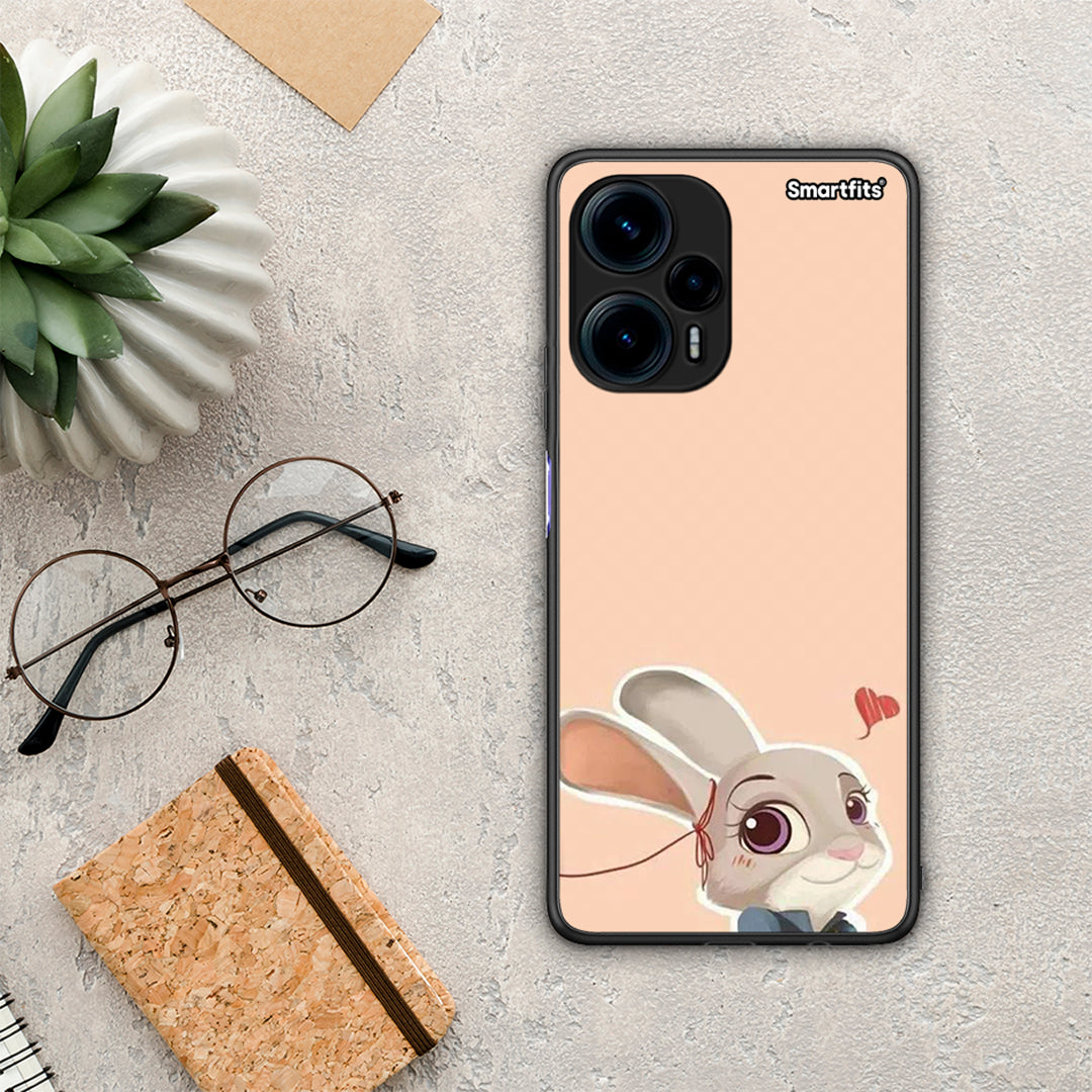 Θήκη Xiaomi Poco F5 5G Nick Wilde And Judy Hopps Love 2 από τη Smartfits με σχέδιο στο πίσω μέρος και μαύρο περίβλημα | Xiaomi Poco F5 5G Nick Wilde And Judy Hopps Love 2 Case with Colorful Back and Black Bezels