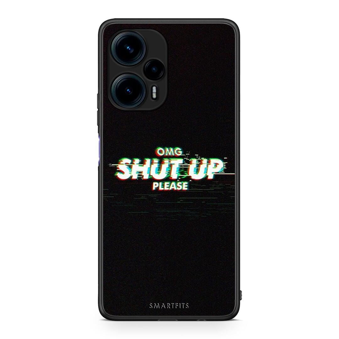 Θήκη Xiaomi Poco F5 5G OMG ShutUp από τη Smartfits με σχέδιο στο πίσω μέρος και μαύρο περίβλημα | Xiaomi Poco F5 5G OMG ShutUp Case with Colorful Back and Black Bezels