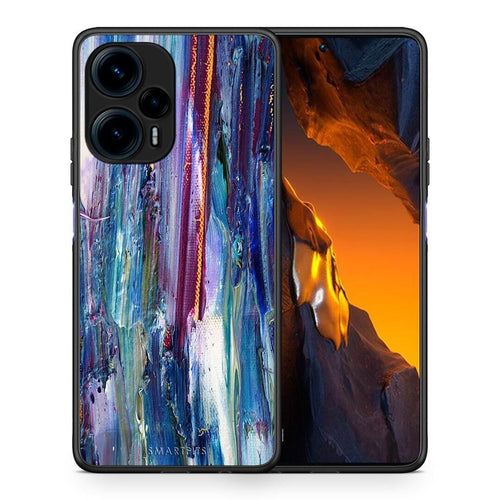 Θήκη Xiaomi Poco F5 5G Paint Winter από τη Smartfits με σχέδιο στο πίσω μέρος και μαύρο περίβλημα | Xiaomi Poco F5 5G Paint Winter Case with Colorful Back and Black Bezels