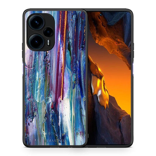 Θήκη Xiaomi Poco F5 5G Paint Winter από τη Smartfits με σχέδιο στο πίσω μέρος και μαύρο περίβλημα | Xiaomi Poco F5 5G Paint Winter Case with Colorful Back and Black Bezels