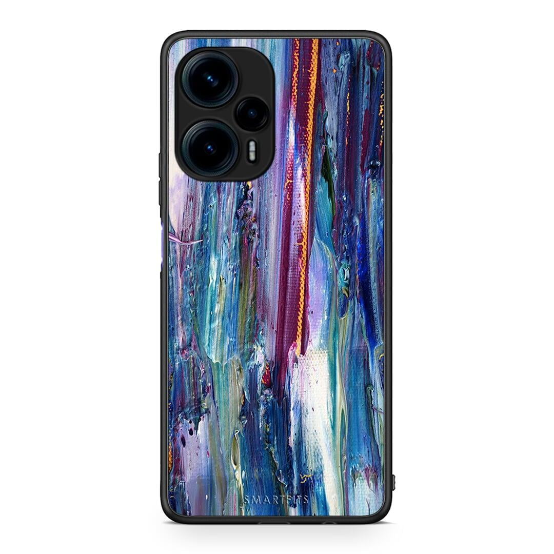Θήκη Xiaomi Poco F5 5G Paint Winter από τη Smartfits με σχέδιο στο πίσω μέρος και μαύρο περίβλημα | Xiaomi Poco F5 5G Paint Winter Case with Colorful Back and Black Bezels