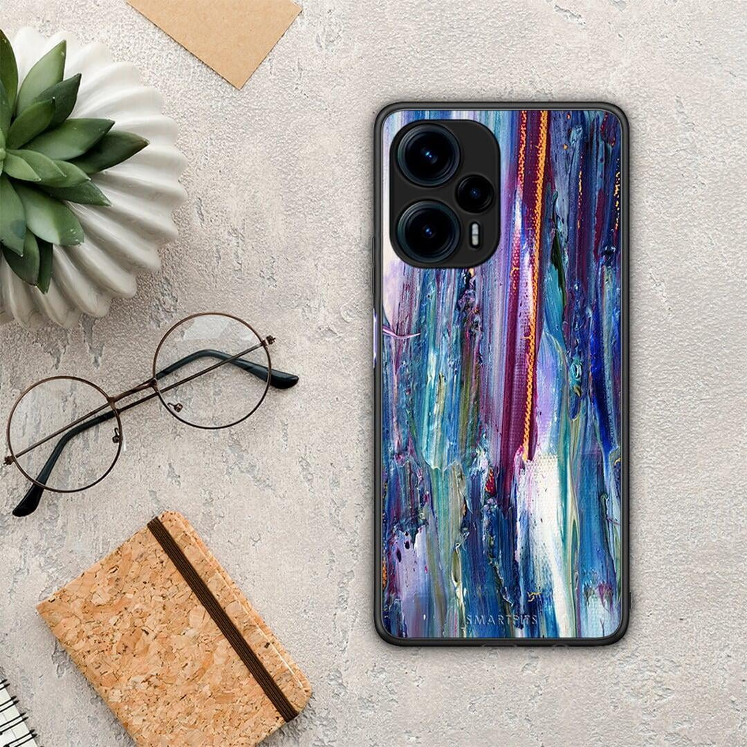 Θήκη Xiaomi Poco F5 5G Paint Winter από τη Smartfits με σχέδιο στο πίσω μέρος και μαύρο περίβλημα | Xiaomi Poco F5 5G Paint Winter Case with Colorful Back and Black Bezels