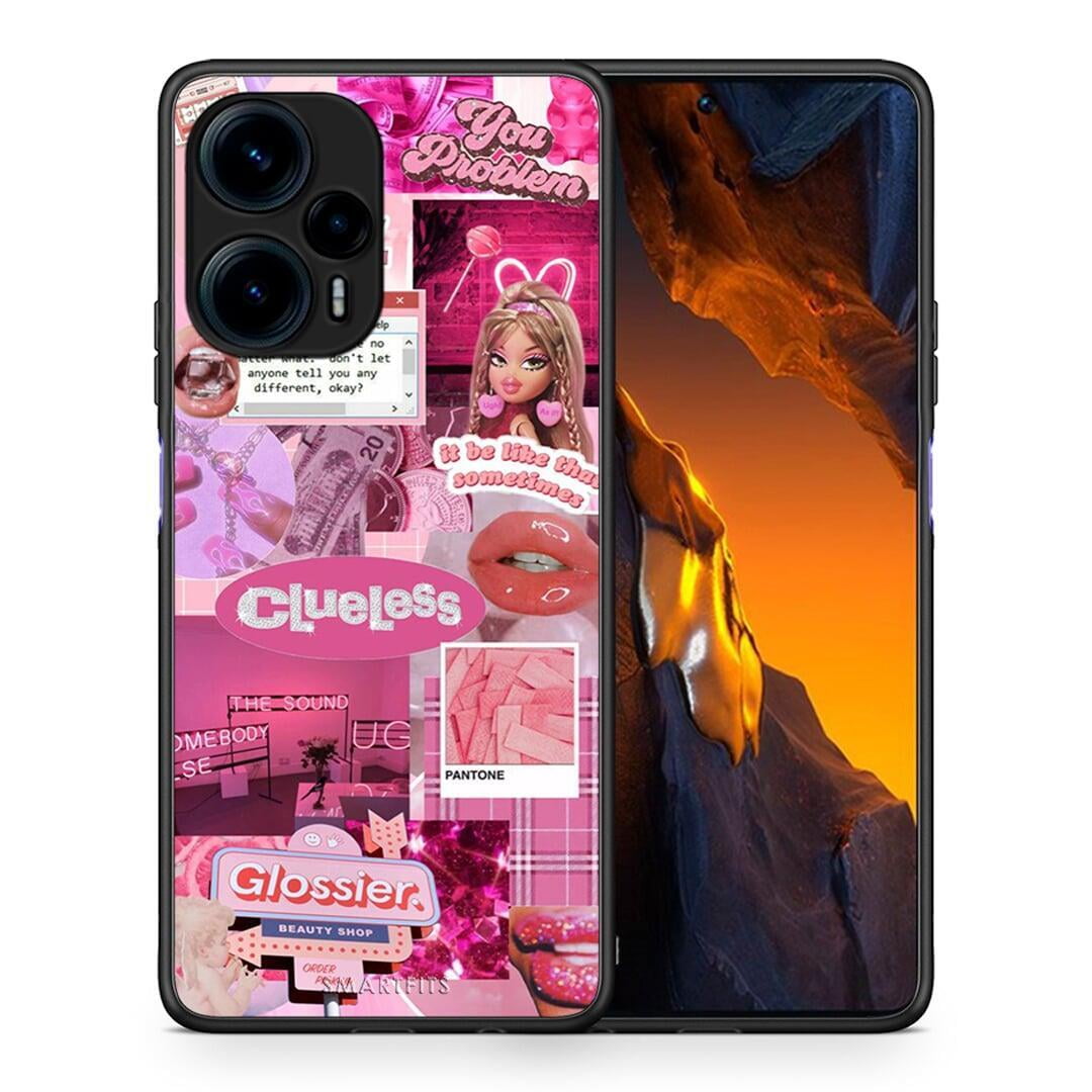 Θήκη Xiaomi Poco F5 5G Pink Love από τη Smartfits με σχέδιο στο πίσω μέρος και μαύρο περίβλημα | Xiaomi Poco F5 5G Pink Love Case with Colorful Back and Black Bezels