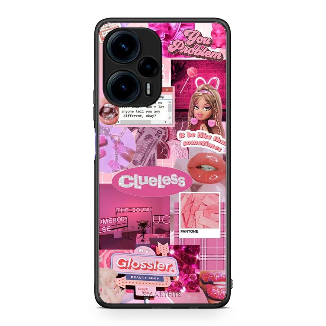 Θήκη Xiaomi Poco F5 5G Pink Love από τη Smartfits με σχέδιο στο πίσω μέρος και μαύρο περίβλημα | Xiaomi Poco F5 5G Pink Love Case with Colorful Back and Black Bezels