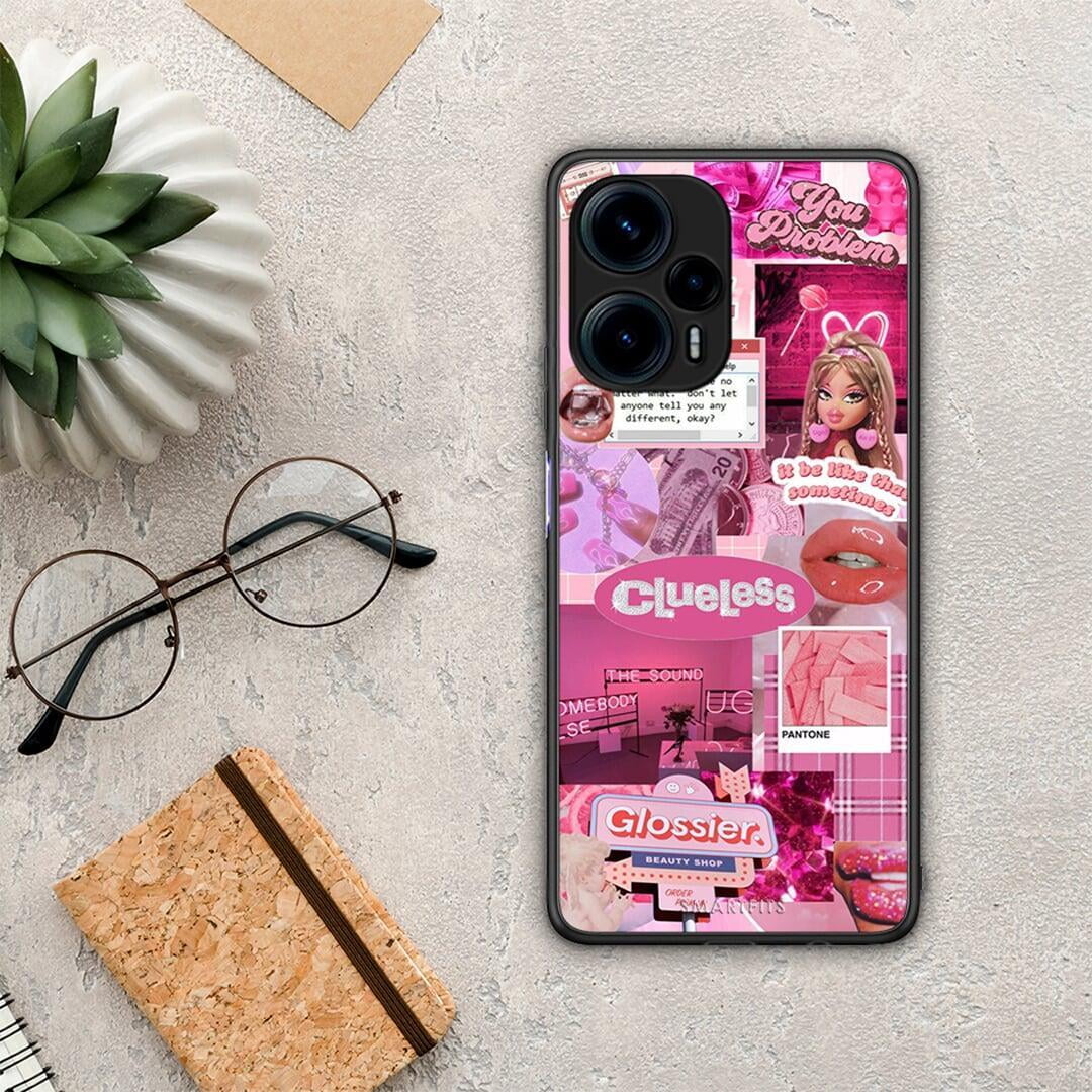 Θήκη Xiaomi Poco F5 5G Pink Love από τη Smartfits με σχέδιο στο πίσω μέρος και μαύρο περίβλημα | Xiaomi Poco F5 5G Pink Love Case with Colorful Back and Black Bezels