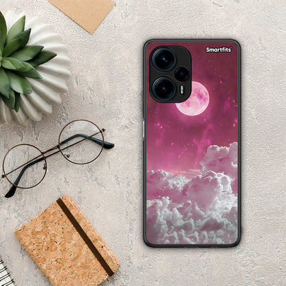 Θήκη Xiaomi Poco F5 5G Pink Moon από τη Smartfits με σχέδιο στο πίσω μέρος και μαύρο περίβλημα | Xiaomi Poco F5 5G Pink Moon Case with Colorful Back and Black Bezels