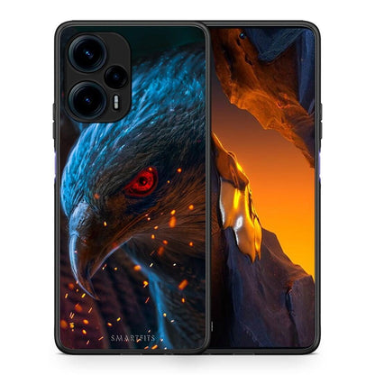Θήκη Xiaomi Poco F5 5G PopArt Eagle από τη Smartfits με σχέδιο στο πίσω μέρος και μαύρο περίβλημα | Xiaomi Poco F5 5G PopArt Eagle Case with Colorful Back and Black Bezels
