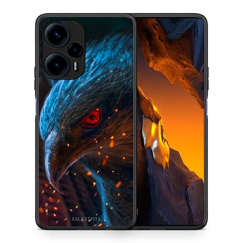 Θήκη Xiaomi Poco F5 5G PopArt Eagle από τη Smartfits με σχέδιο στο πίσω μέρος και μαύρο περίβλημα | Xiaomi Poco F5 5G PopArt Eagle Case with Colorful Back and Black Bezels