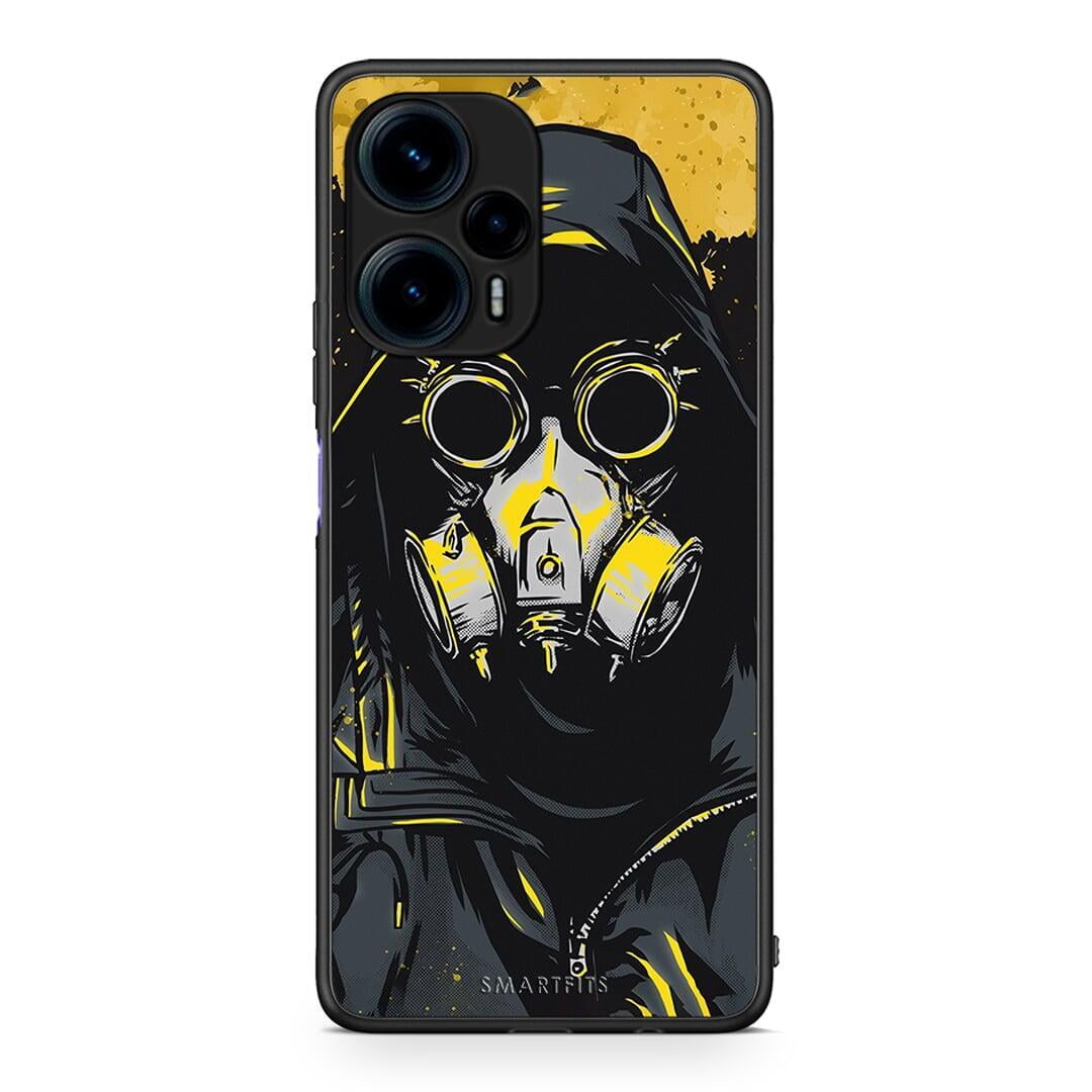 Θήκη Xiaomi Poco F5 5G PopArt Mask από τη Smartfits με σχέδιο στο πίσω μέρος και μαύρο περίβλημα | Xiaomi Poco F5 5G PopArt Mask Case with Colorful Back and Black Bezels