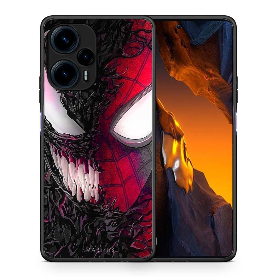 Θήκη Xiaomi Poco F5 5G PopArt SpiderVenom από τη Smartfits με σχέδιο στο πίσω μέρος και μαύρο περίβλημα | Xiaomi Poco F5 5G PopArt SpiderVenom Case with Colorful Back and Black Bezels