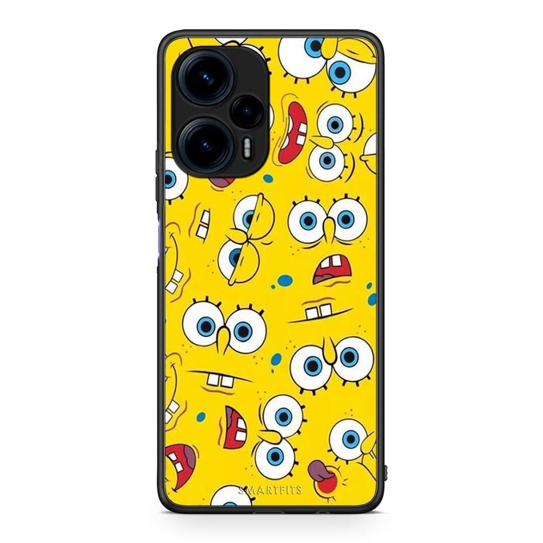 Θήκη Xiaomi Poco F5 5G PopArt Sponge από τη Smartfits με σχέδιο στο πίσω μέρος και μαύρο περίβλημα | Xiaomi Poco F5 5G PopArt Sponge Case with Colorful Back and Black Bezels