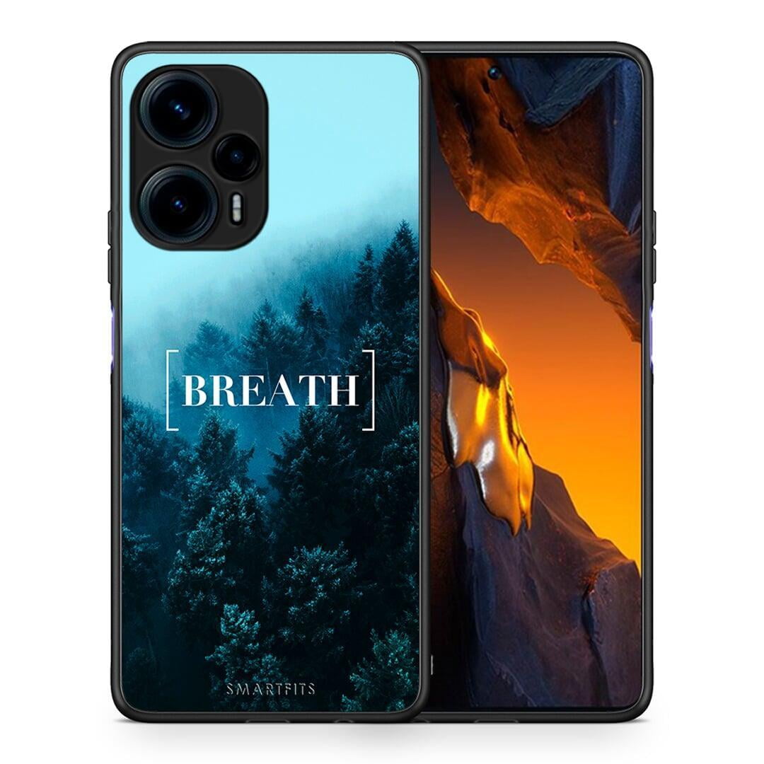 Θήκη Xiaomi Poco F5 5G Quote Breath από τη Smartfits με σχέδιο στο πίσω μέρος και μαύρο περίβλημα | Xiaomi Poco F5 5G Quote Breath Case with Colorful Back and Black Bezels