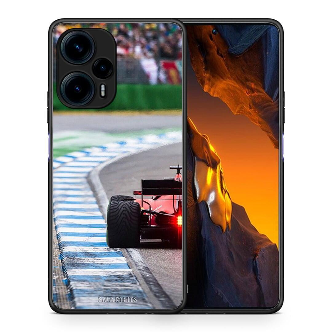 Θήκη Xiaomi Poco F5 5G Racing Vibes από τη Smartfits με σχέδιο στο πίσω μέρος και μαύρο περίβλημα | Xiaomi Poco F5 5G Racing Vibes Case with Colorful Back and Black Bezels