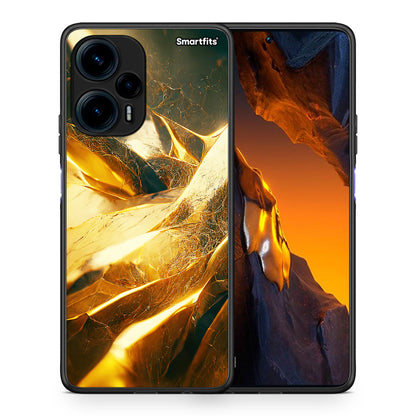 Θήκη Xiaomi Poco F5 5G Real Gold από τη Smartfits με σχέδιο στο πίσω μέρος και μαύρο περίβλημα | Xiaomi Poco F5 5G Real Gold Case with Colorful Back and Black Bezels