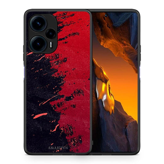 Θήκη Xiaomi Poco F5 5G Red Paint από τη Smartfits με σχέδιο στο πίσω μέρος και μαύρο περίβλημα | Xiaomi Poco F5 5G Red Paint Case with Colorful Back and Black Bezels