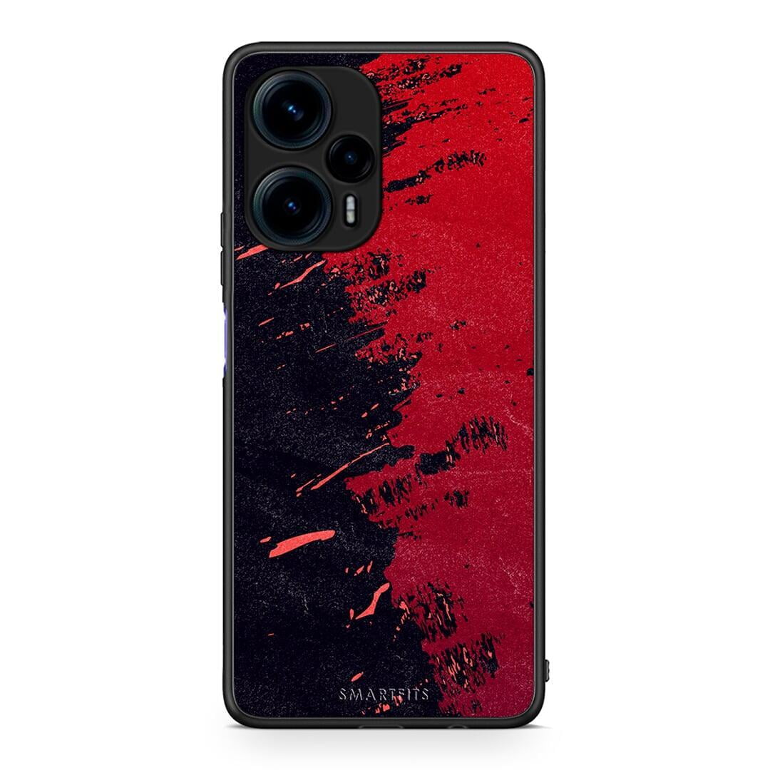 Θήκη Xiaomi Poco F5 5G Red Paint από τη Smartfits με σχέδιο στο πίσω μέρος και μαύρο περίβλημα | Xiaomi Poco F5 5G Red Paint Case with Colorful Back and Black Bezels