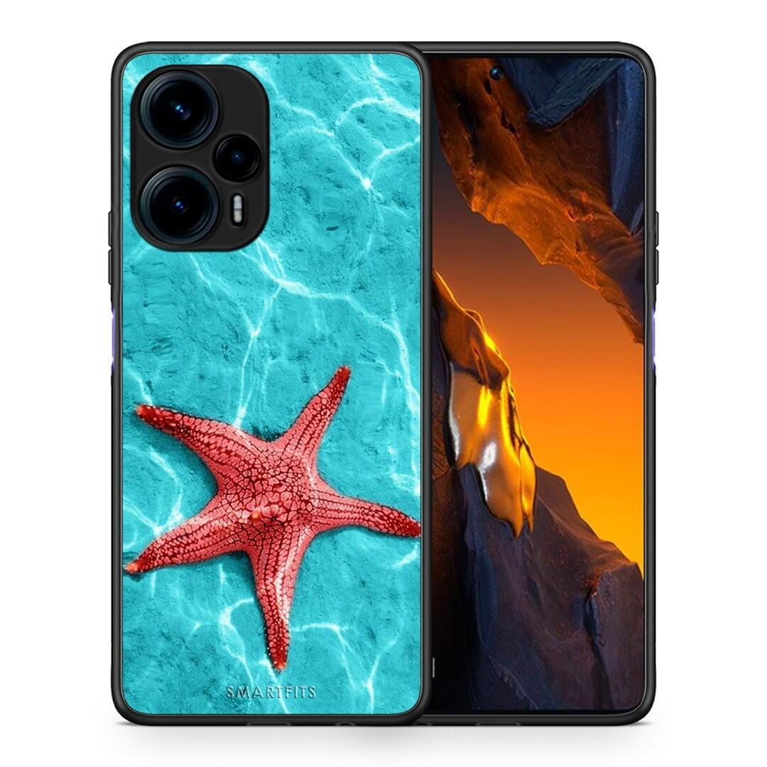 Θήκη Xiaomi Poco F5 5G Red Starfish από τη Smartfits με σχέδιο στο πίσω μέρος και μαύρο περίβλημα | Xiaomi Poco F5 5G Red Starfish Case with Colorful Back and Black Bezels