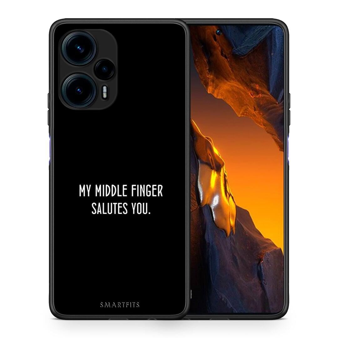 Θήκη Xiaomi Poco F5 5G Salute από τη Smartfits με σχέδιο στο πίσω μέρος και μαύρο περίβλημα | Xiaomi Poco F5 5G Salute Case with Colorful Back and Black Bezels