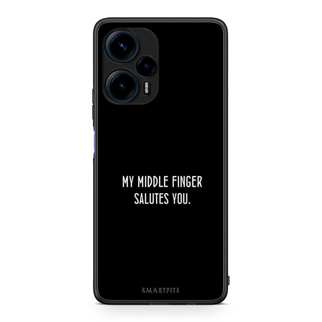 Θήκη Xiaomi Poco F5 5G Salute από τη Smartfits με σχέδιο στο πίσω μέρος και μαύρο περίβλημα | Xiaomi Poco F5 5G Salute Case with Colorful Back and Black Bezels