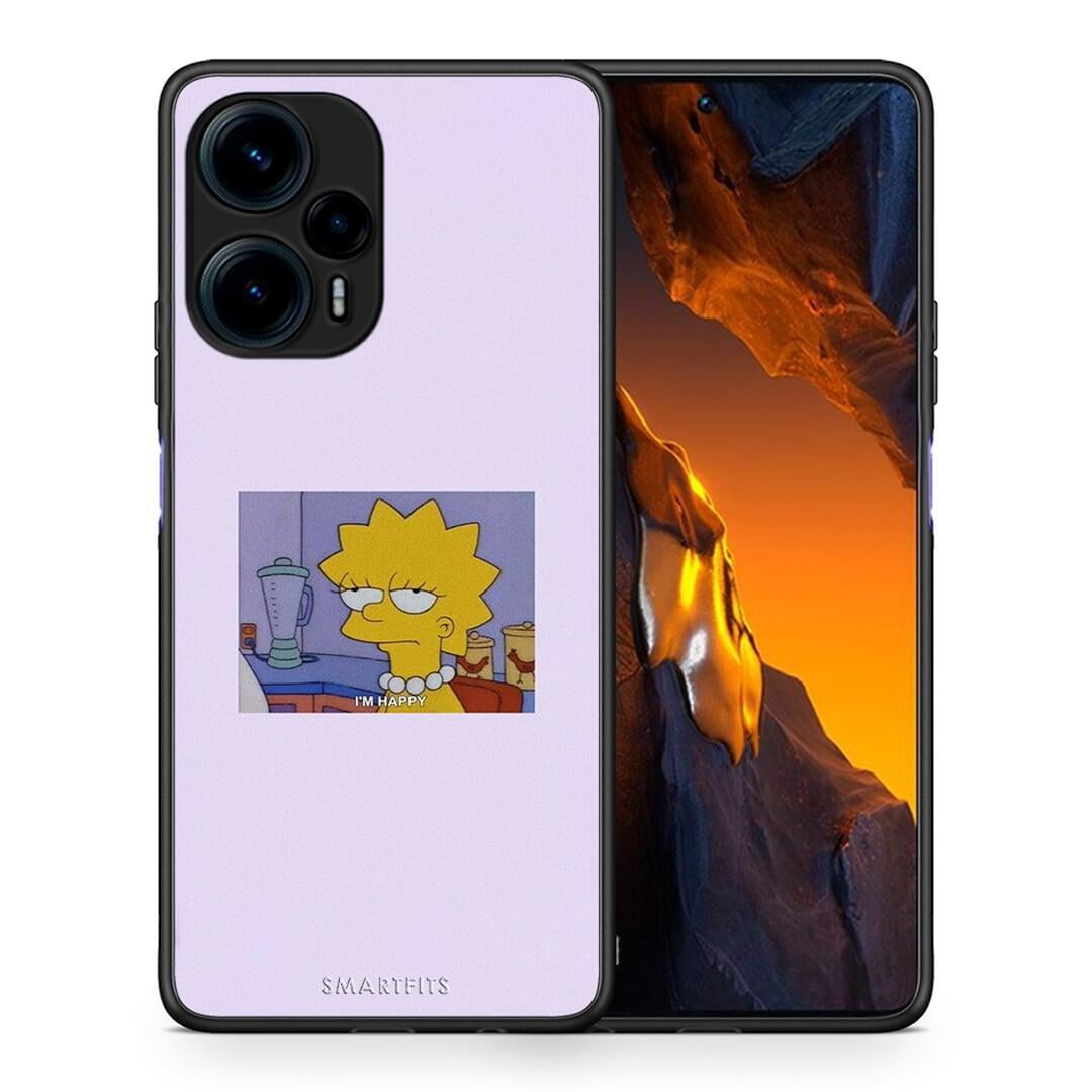 Θήκη Xiaomi Poco F5 5G So Happy από τη Smartfits με σχέδιο στο πίσω μέρος και μαύρο περίβλημα | Xiaomi Poco F5 5G So Happy Case with Colorful Back and Black Bezels