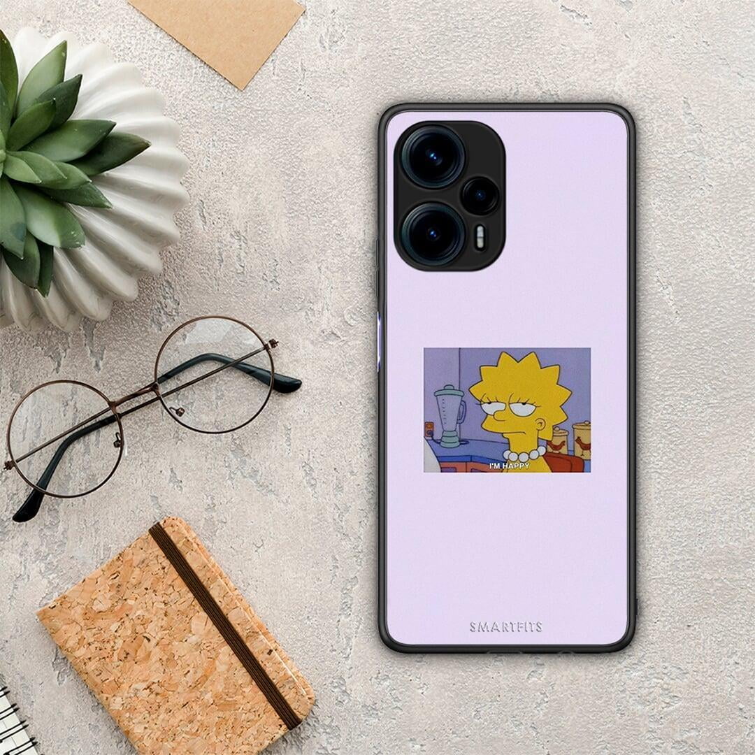 Θήκη Xiaomi Poco F5 5G So Happy από τη Smartfits με σχέδιο στο πίσω μέρος και μαύρο περίβλημα | Xiaomi Poco F5 5G So Happy Case with Colorful Back and Black Bezels