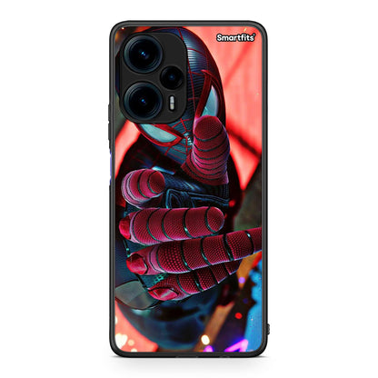 Θήκη Xiaomi Poco F5 5G Spider Hand από τη Smartfits με σχέδιο στο πίσω μέρος και μαύρο περίβλημα | Xiaomi Poco F5 5G Spider Hand Case with Colorful Back and Black Bezels