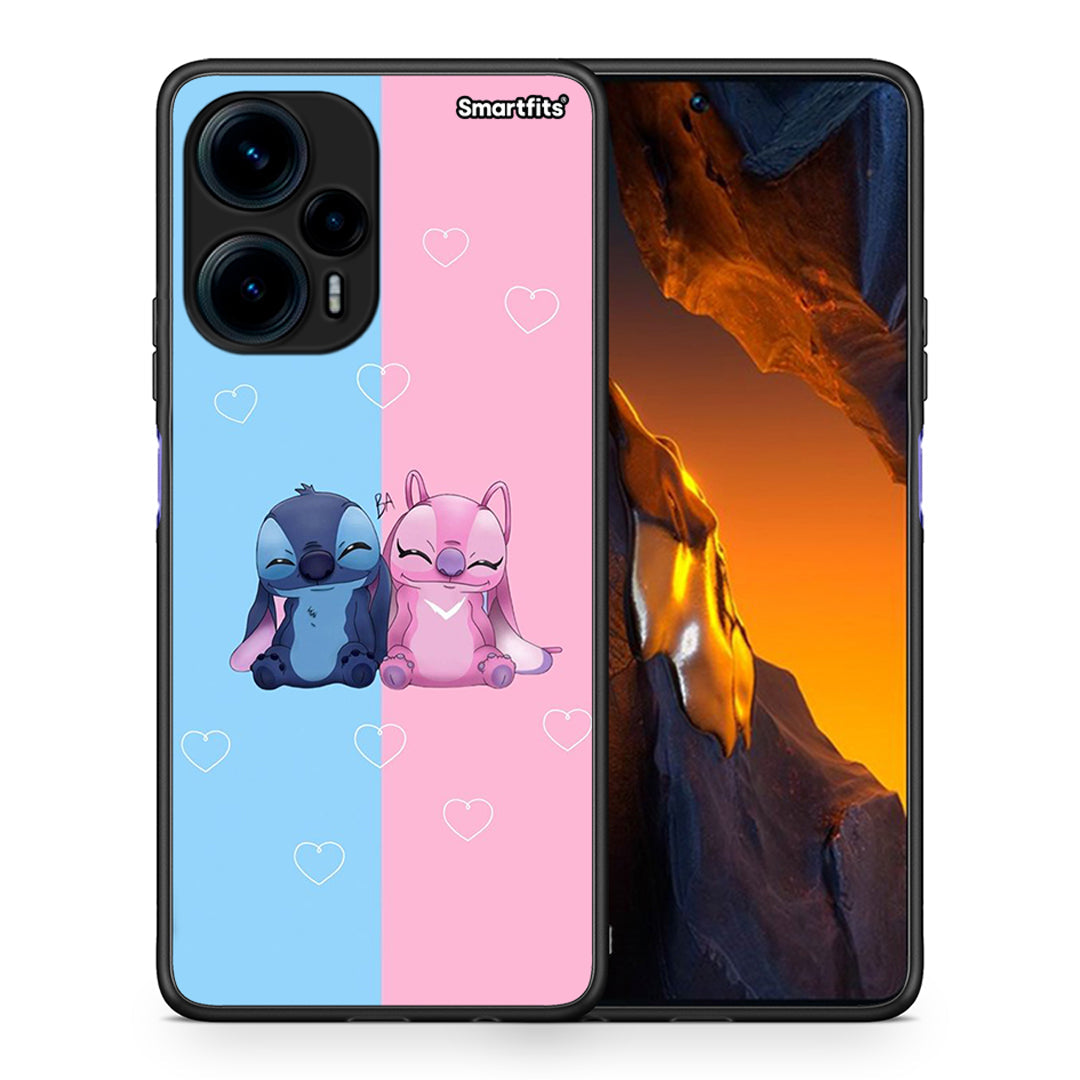 Θήκη Xiaomi Poco F5 5G Stitch And Angel από τη Smartfits με σχέδιο στο πίσω μέρος και μαύρο περίβλημα | Xiaomi Poco F5 5G Stitch And Angel Case with Colorful Back and Black Bezels