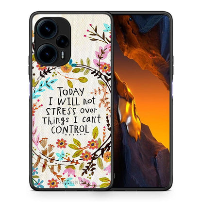 Θήκη Xiaomi Poco F5 5G Stress Over από τη Smartfits με σχέδιο στο πίσω μέρος και μαύρο περίβλημα | Xiaomi Poco F5 5G Stress Over Case with Colorful Back and Black Bezels