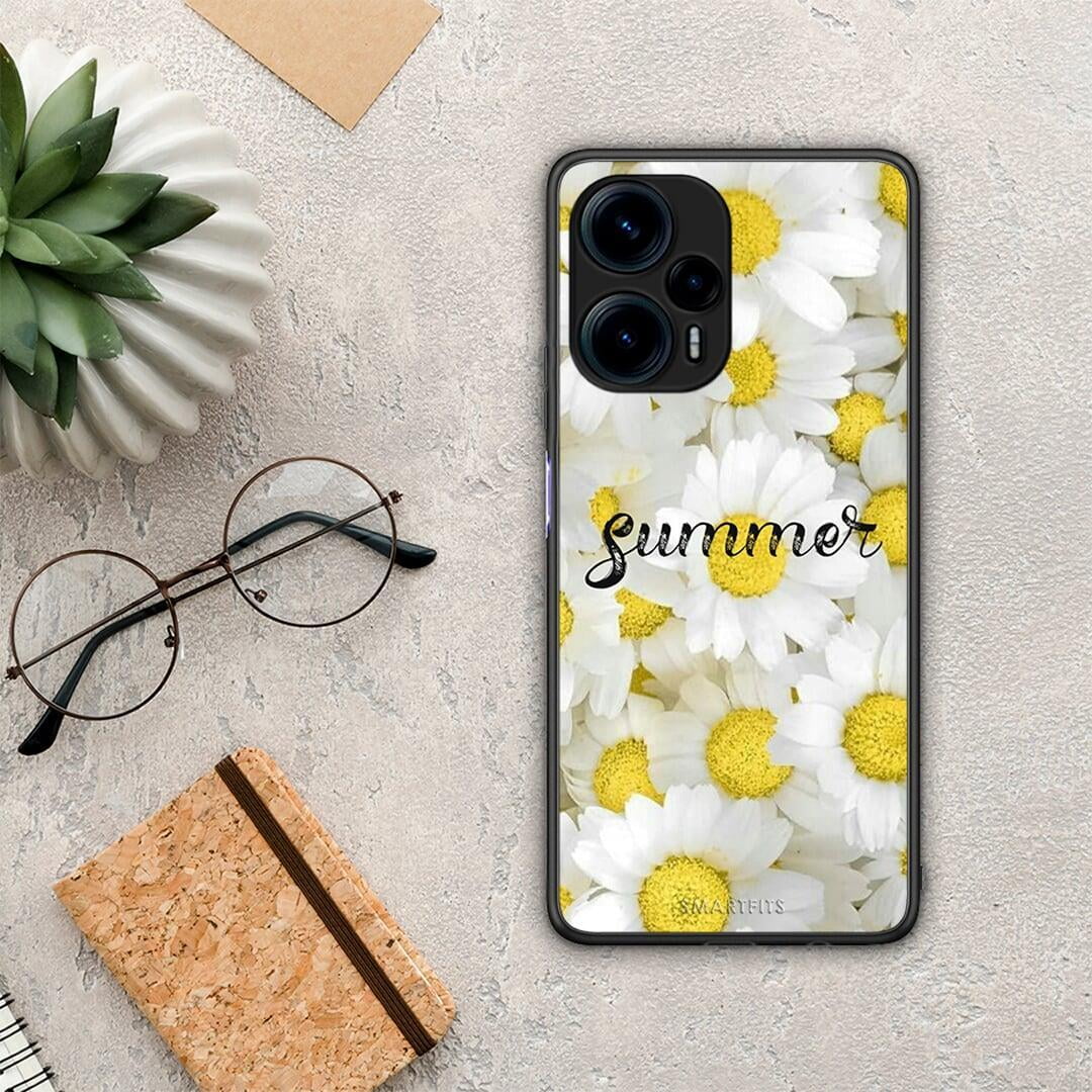 Θήκη Xiaomi Poco F5 5G Summer Daisies από τη Smartfits με σχέδιο στο πίσω μέρος και μαύρο περίβλημα | Xiaomi Poco F5 5G Summer Daisies Case with Colorful Back and Black Bezels