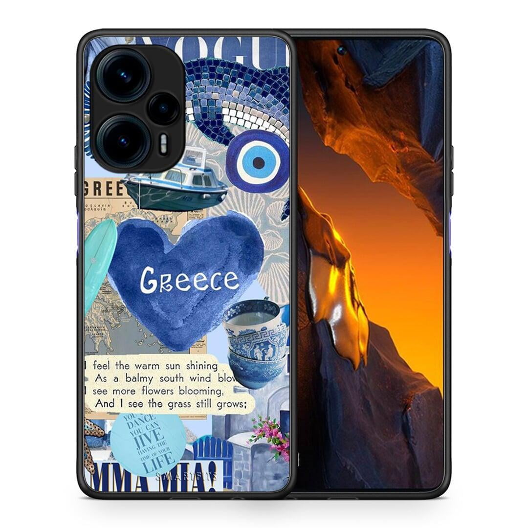Θήκη Xiaomi Poco F5 5G Summer In Greece από τη Smartfits με σχέδιο στο πίσω μέρος και μαύρο περίβλημα | Xiaomi Poco F5 5G Summer In Greece Case with Colorful Back and Black Bezels