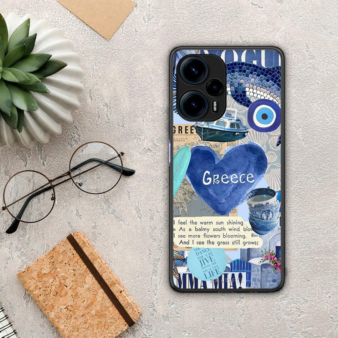 Θήκη Xiaomi Poco F5 5G Summer In Greece από τη Smartfits με σχέδιο στο πίσω μέρος και μαύρο περίβλημα | Xiaomi Poco F5 5G Summer In Greece Case with Colorful Back and Black Bezels