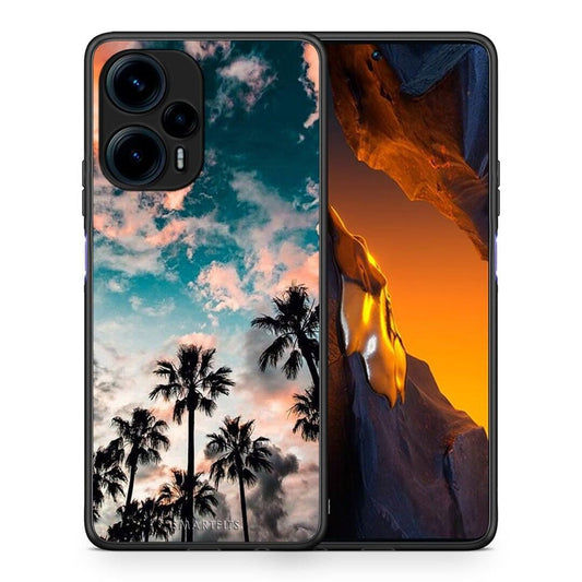 Θήκη Xiaomi Poco F5 5G Summer Sky από τη Smartfits με σχέδιο στο πίσω μέρος και μαύρο περίβλημα | Xiaomi Poco F5 5G Summer Sky Case with Colorful Back and Black Bezels