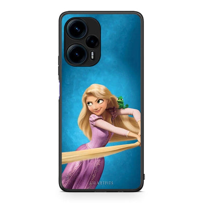 Θήκη Xiaomi Poco F5 5G Tangled 2 από τη Smartfits με σχέδιο στο πίσω μέρος και μαύρο περίβλημα | Xiaomi Poco F5 5G Tangled 2 Case with Colorful Back and Black Bezels