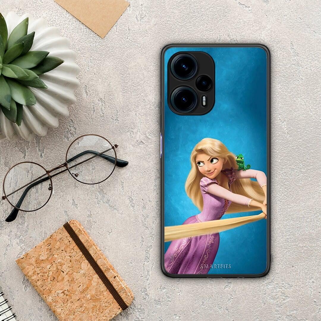 Θήκη Xiaomi Poco F5 5G Tangled 2 από τη Smartfits με σχέδιο στο πίσω μέρος και μαύρο περίβλημα | Xiaomi Poco F5 5G Tangled 2 Case with Colorful Back and Black Bezels