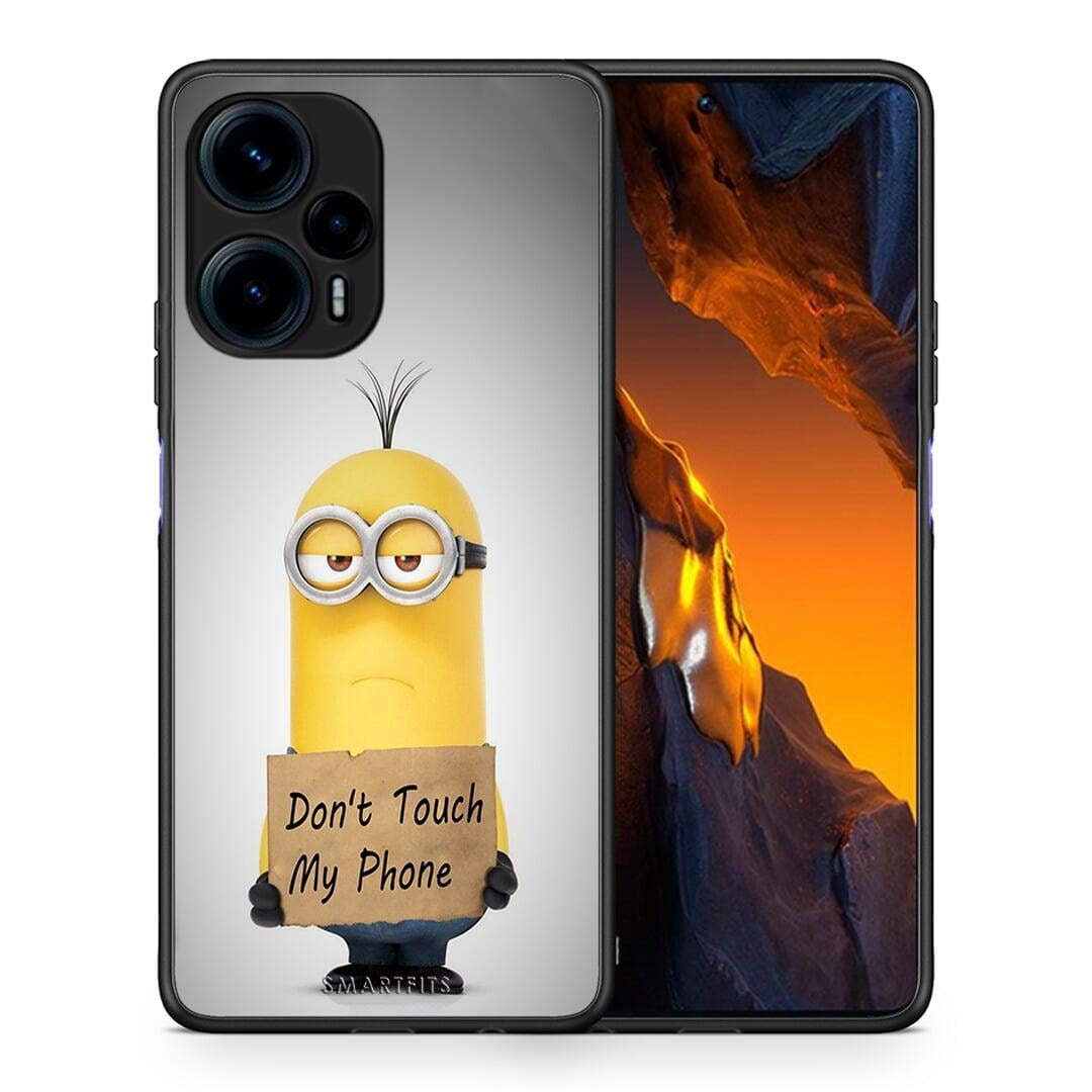 Θήκη Xiaomi Poco F5 5G Text Minion από τη Smartfits με σχέδιο στο πίσω μέρος και μαύρο περίβλημα | Xiaomi Poco F5 5G Text Minion Case with Colorful Back and Black Bezels