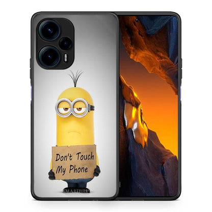 Θήκη Xiaomi Poco F5 5G Text Minion από τη Smartfits με σχέδιο στο πίσω μέρος και μαύρο περίβλημα | Xiaomi Poco F5 5G Text Minion Case with Colorful Back and Black Bezels