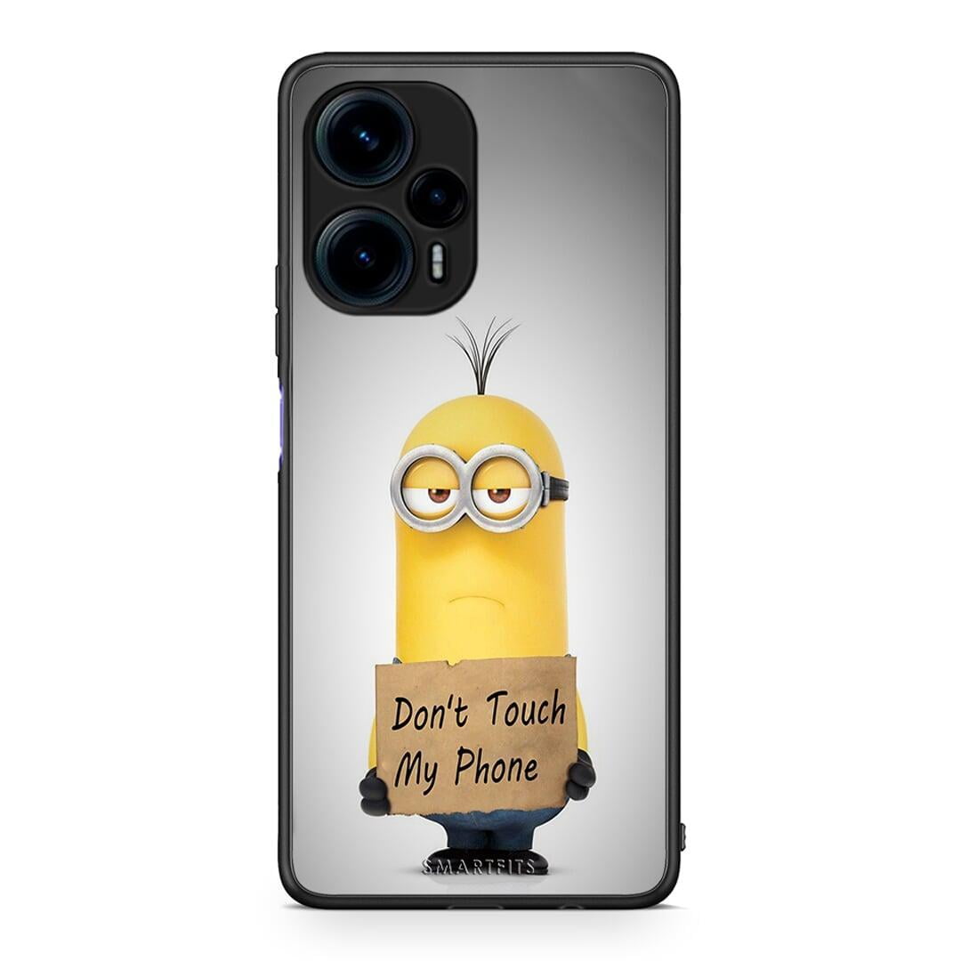 Θήκη Xiaomi Poco F5 5G Text Minion από τη Smartfits με σχέδιο στο πίσω μέρος και μαύρο περίβλημα | Xiaomi Poco F5 5G Text Minion Case with Colorful Back and Black Bezels