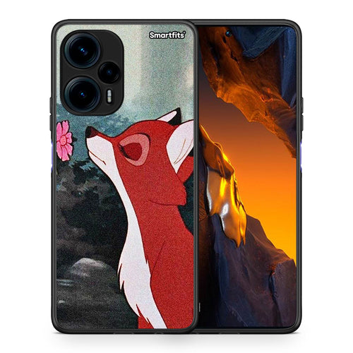 Θήκη Xiaomi Poco F5 5G Tod And Vixey Love 2 από τη Smartfits με σχέδιο στο πίσω μέρος και μαύρο περίβλημα | Xiaomi Poco F5 5G Tod And Vixey Love 2 Case with Colorful Back and Black Bezels