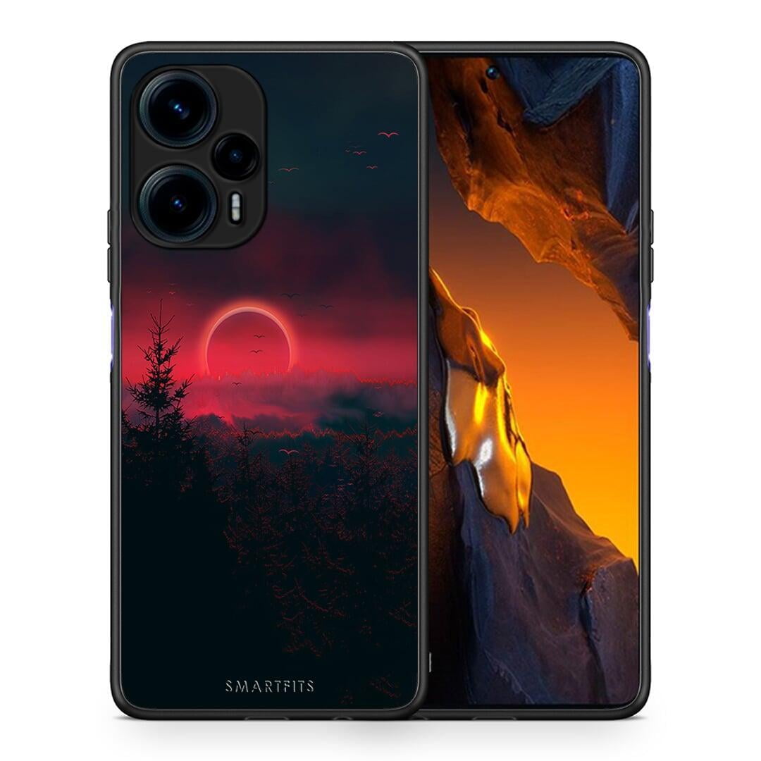 Θήκη Xiaomi Poco F5 5G Tropic Sunset από τη Smartfits με σχέδιο στο πίσω μέρος και μαύρο περίβλημα | Xiaomi Poco F5 5G Tropic Sunset Case with Colorful Back and Black Bezels