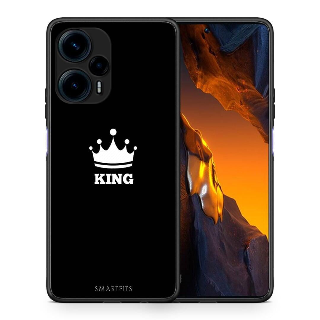 Θήκη Xiaomi Poco F5 5G Valentine King από τη Smartfits με σχέδιο στο πίσω μέρος και μαύρο περίβλημα | Xiaomi Poco F5 5G Valentine King Case with Colorful Back and Black Bezels