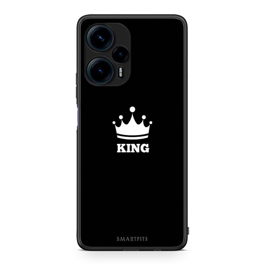 Θήκη Xiaomi Poco F5 5G Valentine King από τη Smartfits με σχέδιο στο πίσω μέρος και μαύρο περίβλημα | Xiaomi Poco F5 5G Valentine King Case with Colorful Back and Black Bezels