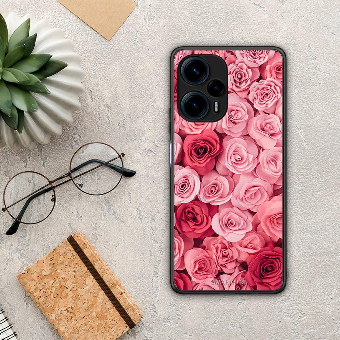 Θήκη Xiaomi Poco F5 5G Valentine RoseGarden από τη Smartfits με σχέδιο στο πίσω μέρος και μαύρο περίβλημα | Xiaomi Poco F5 5G Valentine RoseGarden Case with Colorful Back and Black Bezels
