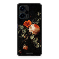 Thumbnail for Θήκη Xiaomi Poco F5 5G Vintage Roses από τη Smartfits με σχέδιο στο πίσω μέρος και μαύρο περίβλημα | Xiaomi Poco F5 5G Vintage Roses Case with Colorful Back and Black Bezels
