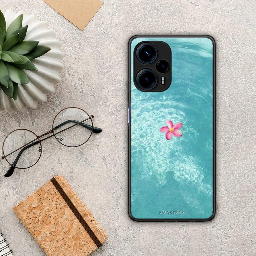 Θήκη Xiaomi Poco F5 5G Water Flower από τη Smartfits με σχέδιο στο πίσω μέρος και μαύρο περίβλημα | Xiaomi Poco F5 5G Water Flower Case with Colorful Back and Black Bezels