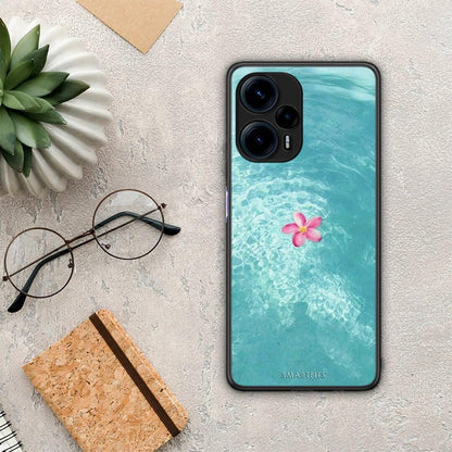 Θήκη Xiaomi Poco F5 5G Water Flower από τη Smartfits με σχέδιο στο πίσω μέρος και μαύρο περίβλημα | Xiaomi Poco F5 5G Water Flower Case with Colorful Back and Black Bezels