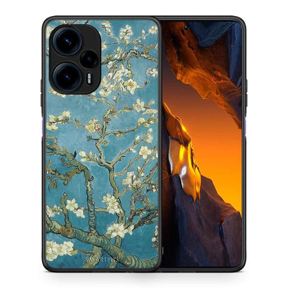 Θήκη Xiaomi Poco F5 5G White Blossoms από τη Smartfits με σχέδιο στο πίσω μέρος και μαύρο περίβλημα | Xiaomi Poco F5 5G White Blossoms Case with Colorful Back and Black Bezels