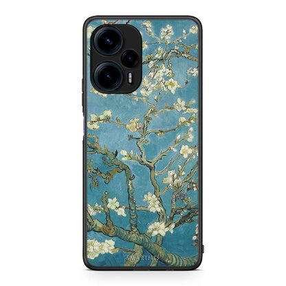 Θήκη Xiaomi Poco F5 5G White Blossoms από τη Smartfits με σχέδιο στο πίσω μέρος και μαύρο περίβλημα | Xiaomi Poco F5 5G White Blossoms Case with Colorful Back and Black Bezels
