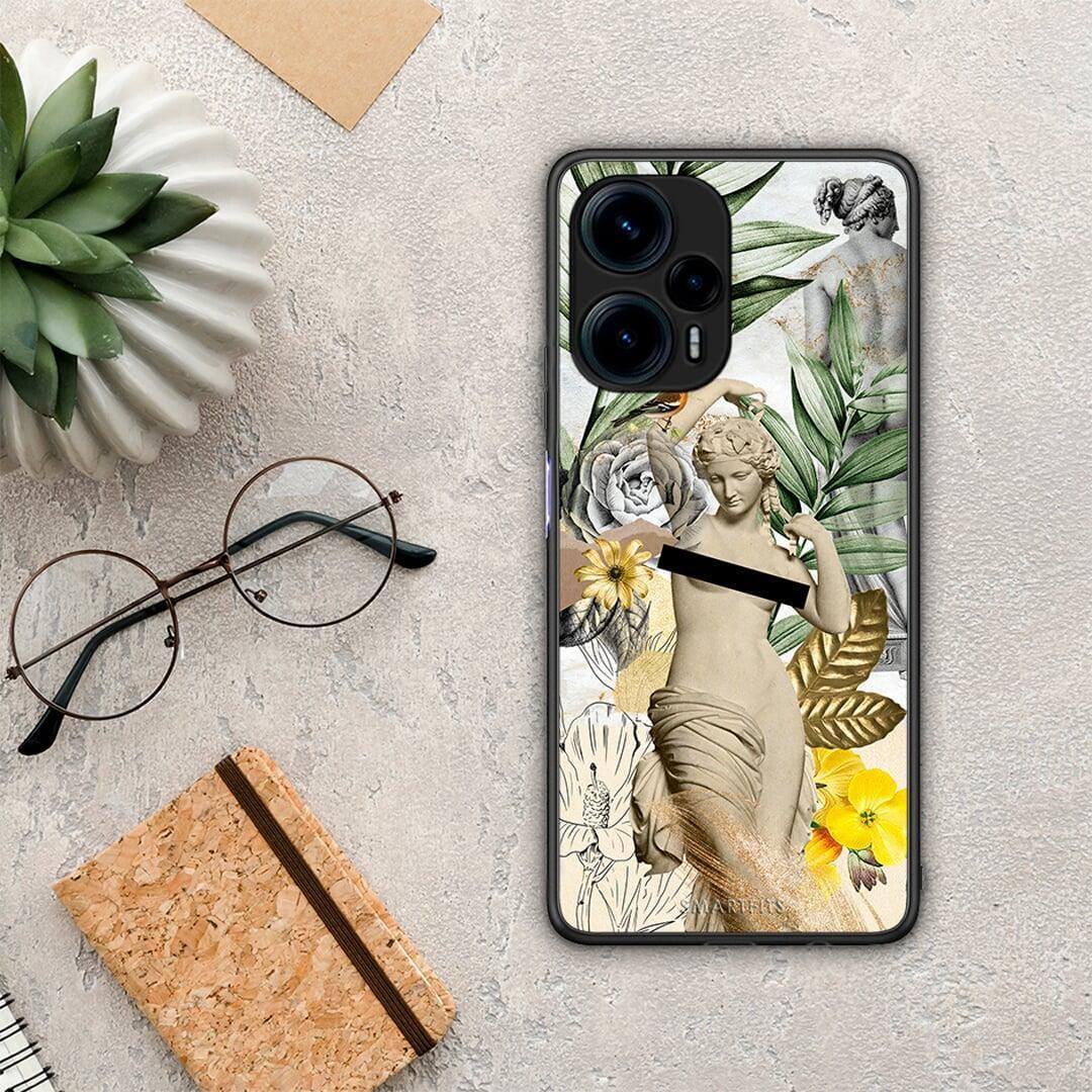 Θήκη Xiaomi Poco F5 5G Woman Statue από τη Smartfits με σχέδιο στο πίσω μέρος και μαύρο περίβλημα | Xiaomi Poco F5 5G Woman Statue Case with Colorful Back and Black Bezels