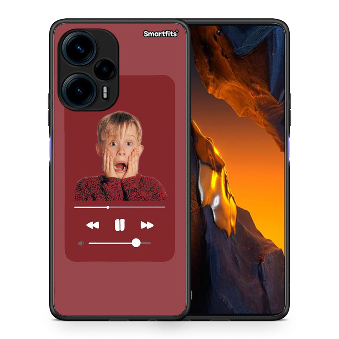 Θήκη Xiaomi Poco F5 5G Xmas Alone Music από τη Smartfits με σχέδιο στο πίσω μέρος και μαύρο περίβλημα | Xiaomi Poco F5 5G Xmas Alone Music Case with Colorful Back and Black Bezels