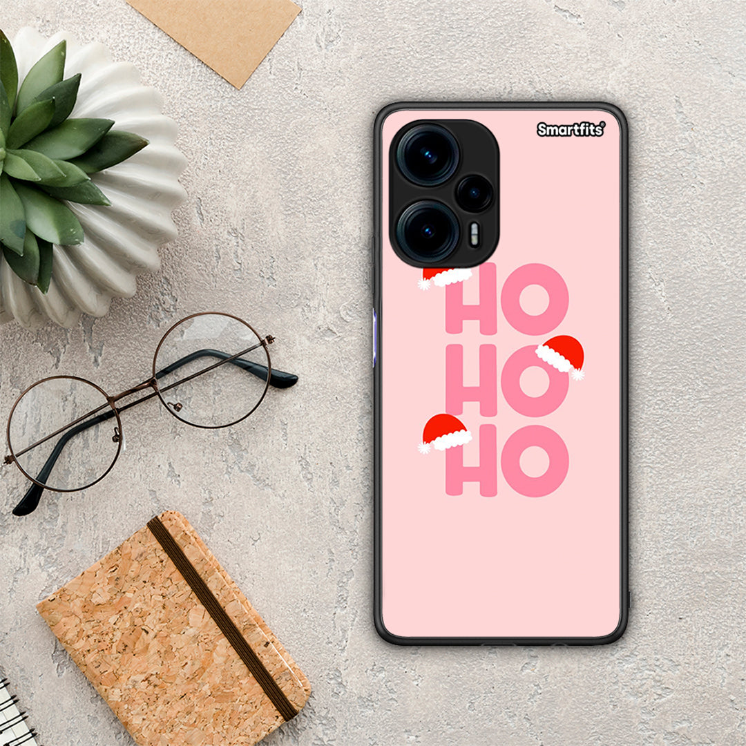 Θήκη Xiaomi Poco F5 5G Xmas Ho Ho Ho από τη Smartfits με σχέδιο στο πίσω μέρος και μαύρο περίβλημα | Xiaomi Poco F5 5G Xmas Ho Ho Ho Case with Colorful Back and Black Bezels